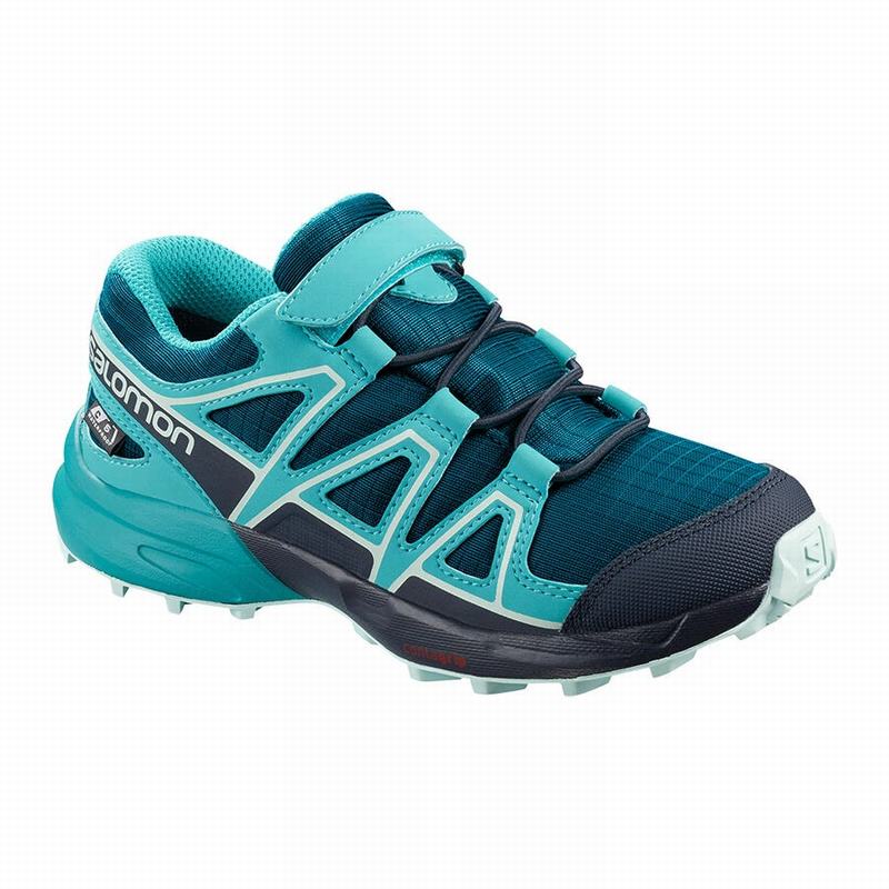 Zapatillas Trail Running Salomon Niños Azules - Salomon Argentina SPEEDCROSS CLIMASALOMON™ IMPERMEAB